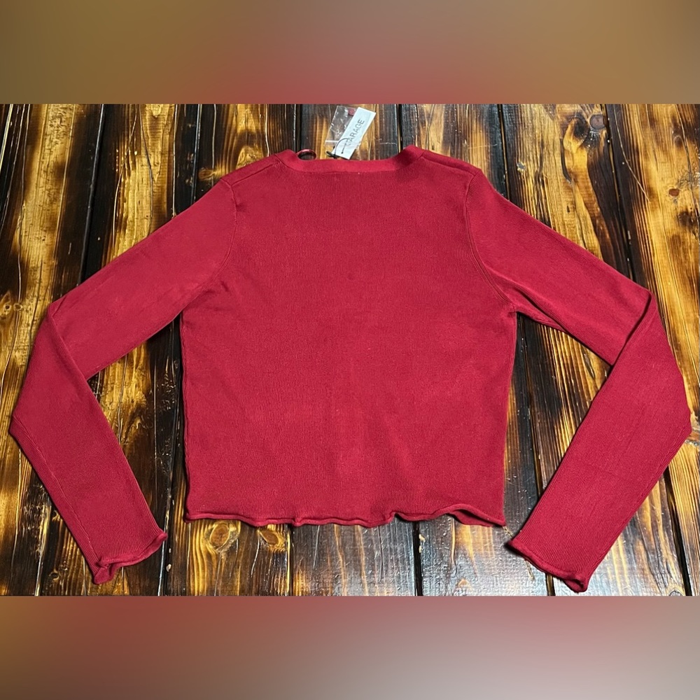 Red button down sweater. - Picture 2 of 2